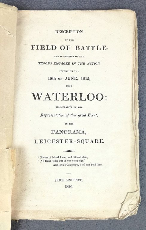 Description of the field of battle, and disposition of the …