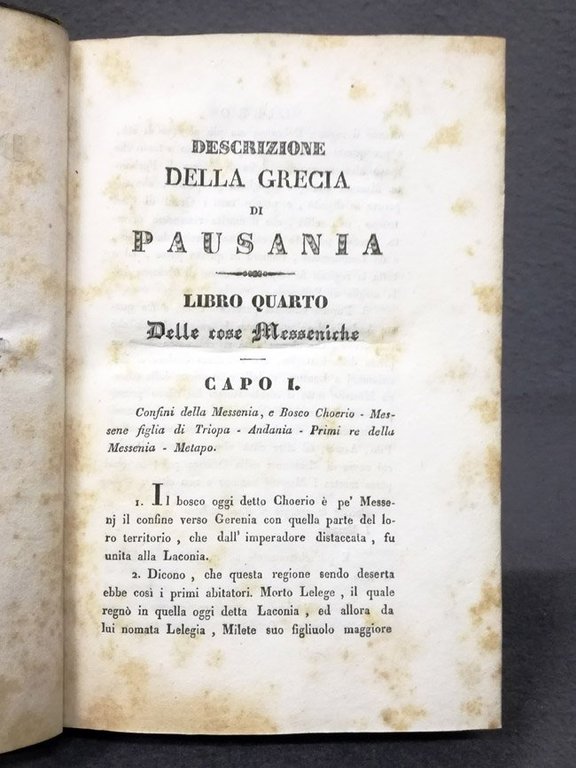 Descrizione della Grecia di Pausania. Tradotta da A. Nibby pubblico …