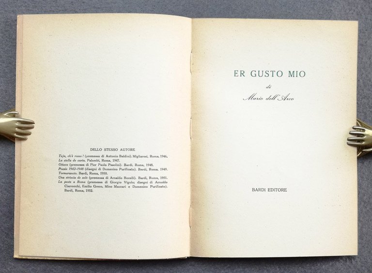 Er gusto mio. [Dedica autografa dell'autore]