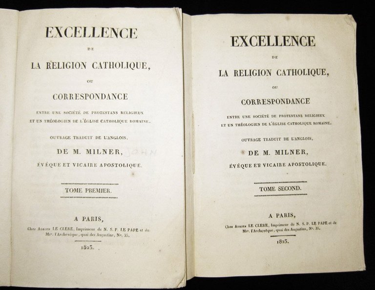 Excellence de la religion catholique ou correspondance entre une societe' …