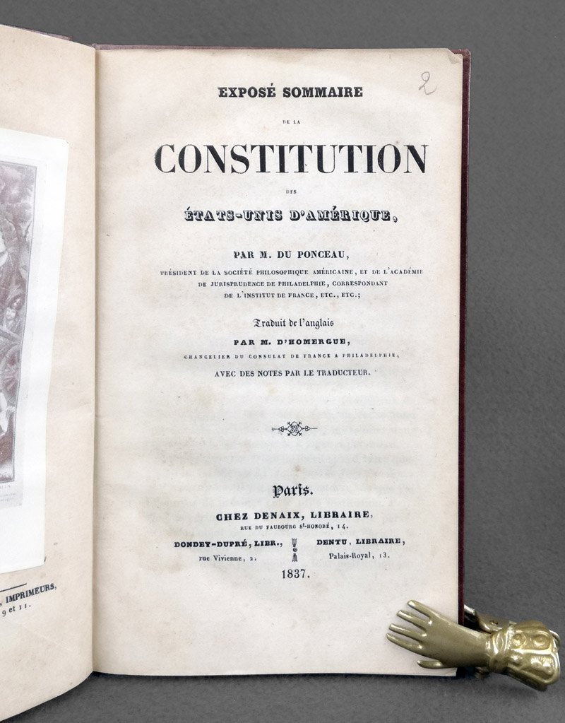 Expose' sommaire de la Constitution des Etats-Unis d'Amerique