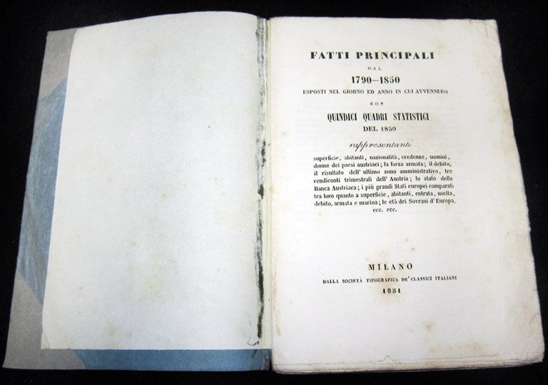 Fatti principali dal 1790-1850 esposti nel giorno ed anno in …