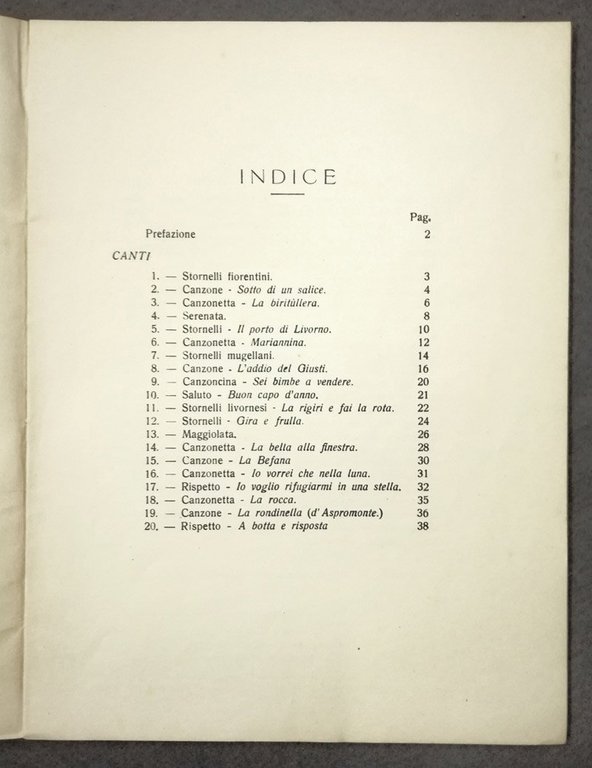 Fiorita di canti popolari toscani. Voll. I, II, III