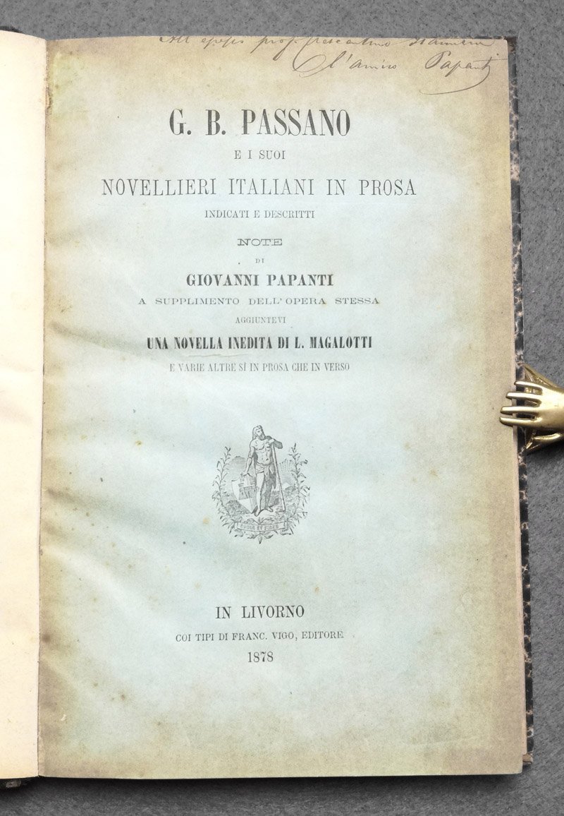 G. B. Passano e i suoi novellieri italiani in prosa …