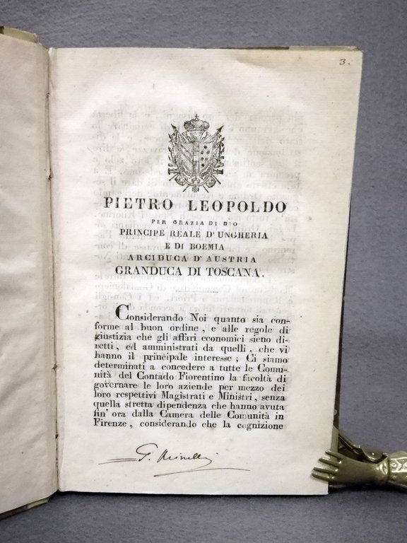 [Granducato di Toscana] Raccolta dei regolamenti generali, istruzioni ed altri …