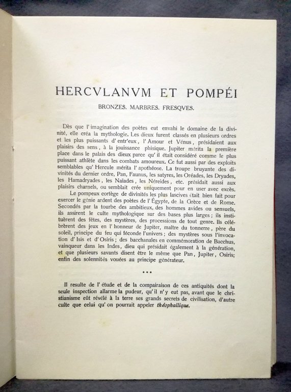 Herculanum et Pompei. Bronzes, marbres, fresques erotiques