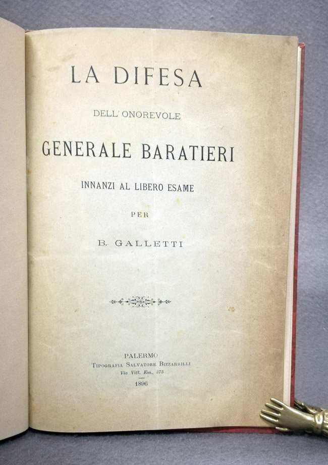 La difesa del generale Baratieri innanzi al libero esame