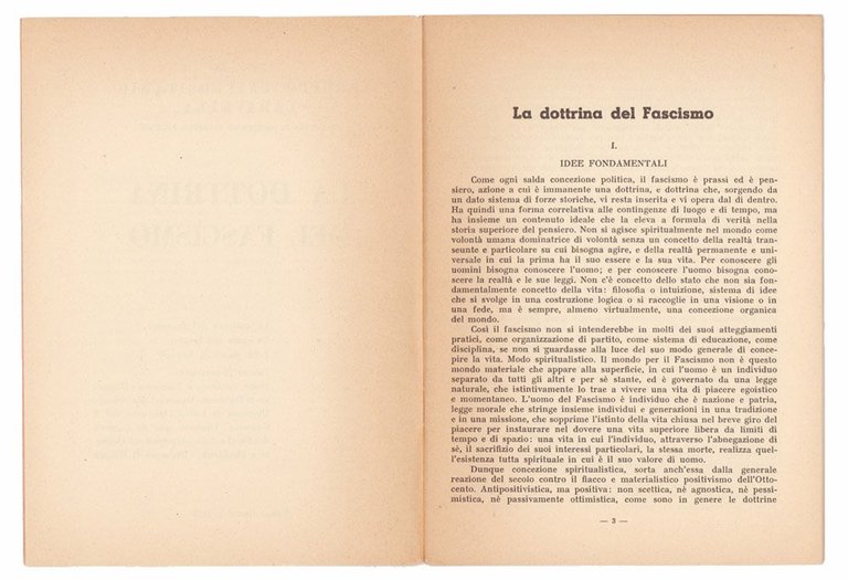 La dottrina del Fascismo. Raccolta di documenti storici e politici