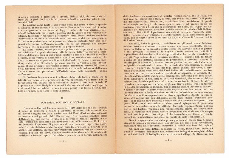 La dottrina del Fascismo. Raccolta di documenti storici e politici