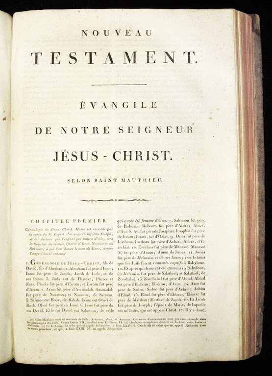 La Sainte Bible. Ou le Vieux et le Nouveau Testament