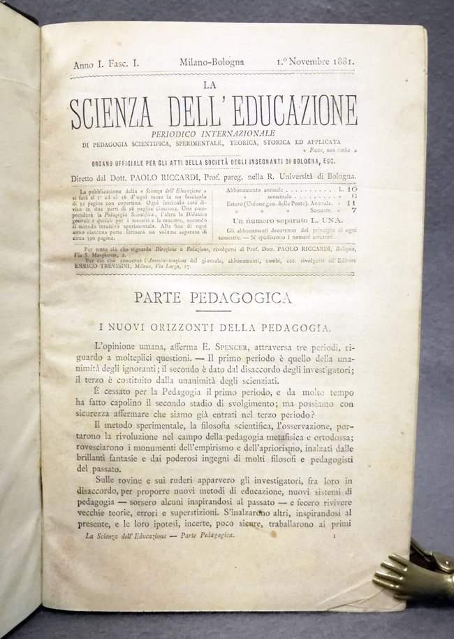 La scienza dell'educazione. Periodico internazionale di pedagogia scientifica, sperimentale, teorica, …