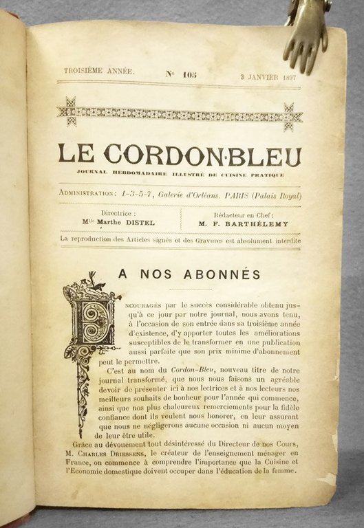 Le Cordon bleu. Journal hebdomadaire illustre' de cuisine pratique. Troisieme …