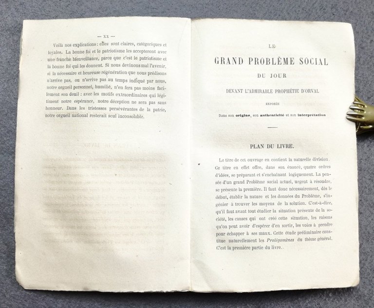 Le grand probleme social du jour devant l'admirable Prophetie d'Orval. …