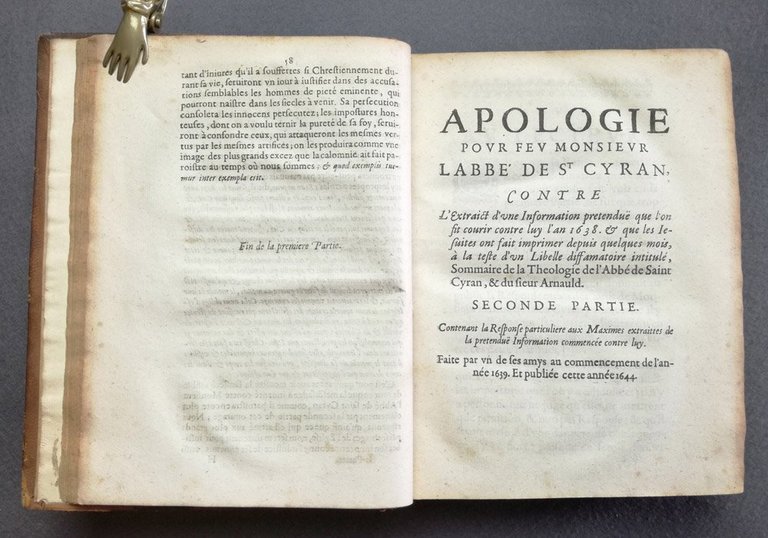 LE MAISTRE, ANTOINE: Apologie pour feu monsieur l'abbe de St. …