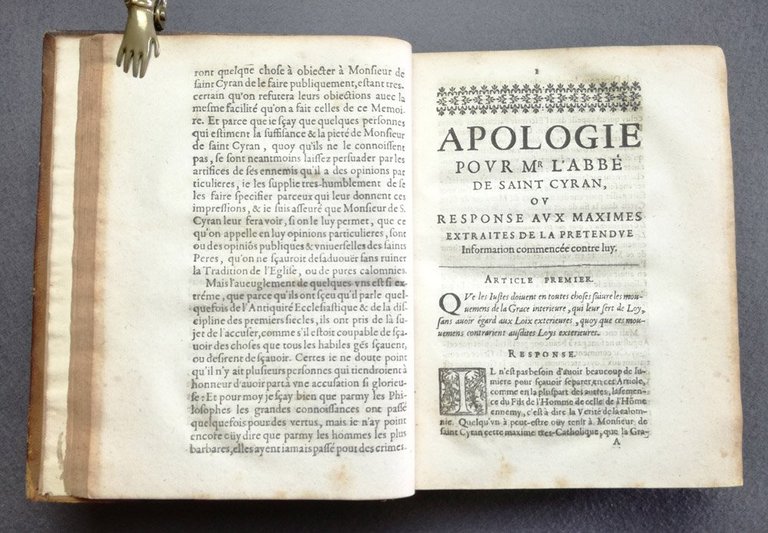 LE MAISTRE, ANTOINE: Apologie pour feu monsieur l'abbe de St. …