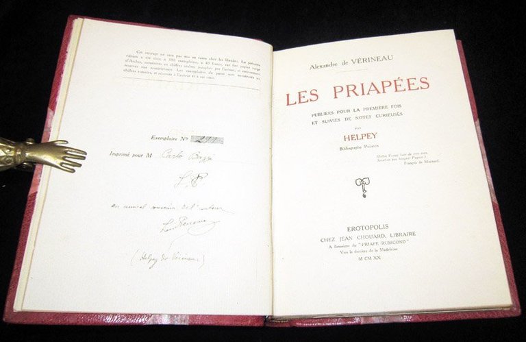 Les Priapees. Publiees pour la premiere fois et suivies de …