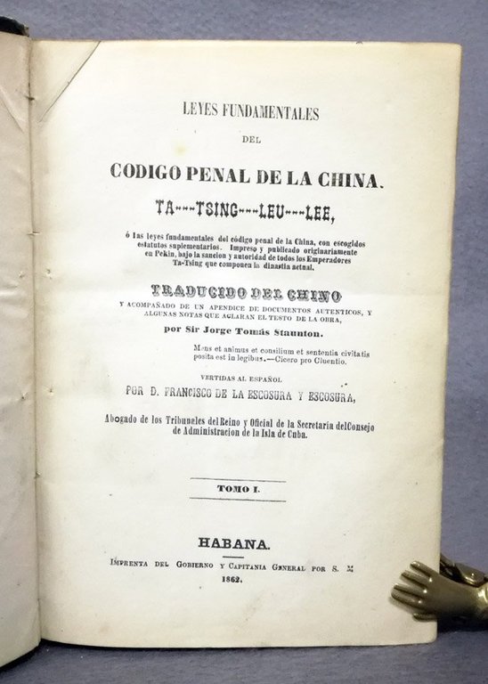 Leyes fundamentales del codigo penal de la China. Ta-Tsing-Leu-Lee, o …