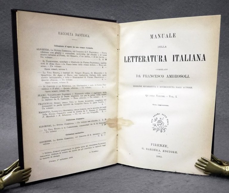 Manuale della letteratura italiana. Edizione ricorretta e accresciuta dall'Autore