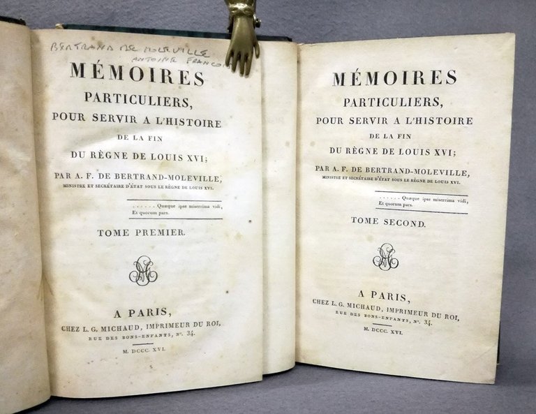 Memoires particuliers pour servir a' l'histoire de la fin du …