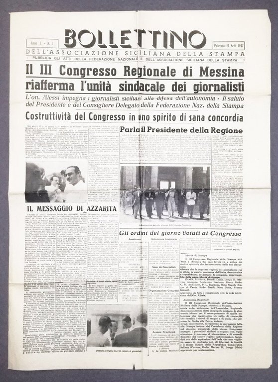 Movimento indipendentista siciliano (MIS). Raro corpus documentale (1944-1947)