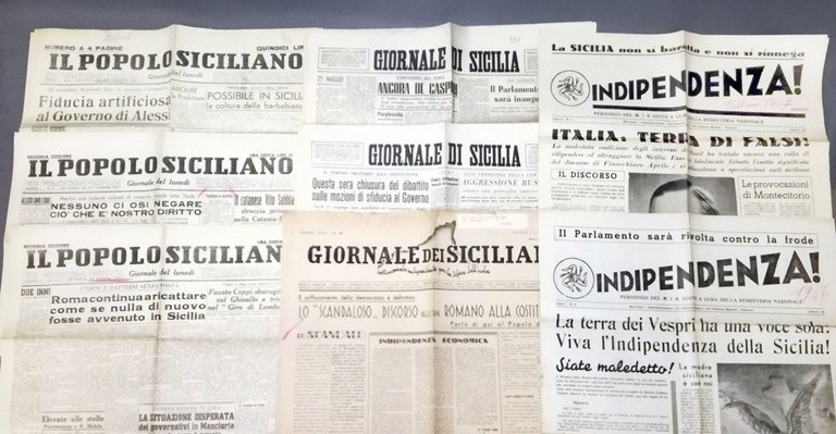 Movimento indipendentista siciliano (MIS). Raro corpus documentale (1944-1947)