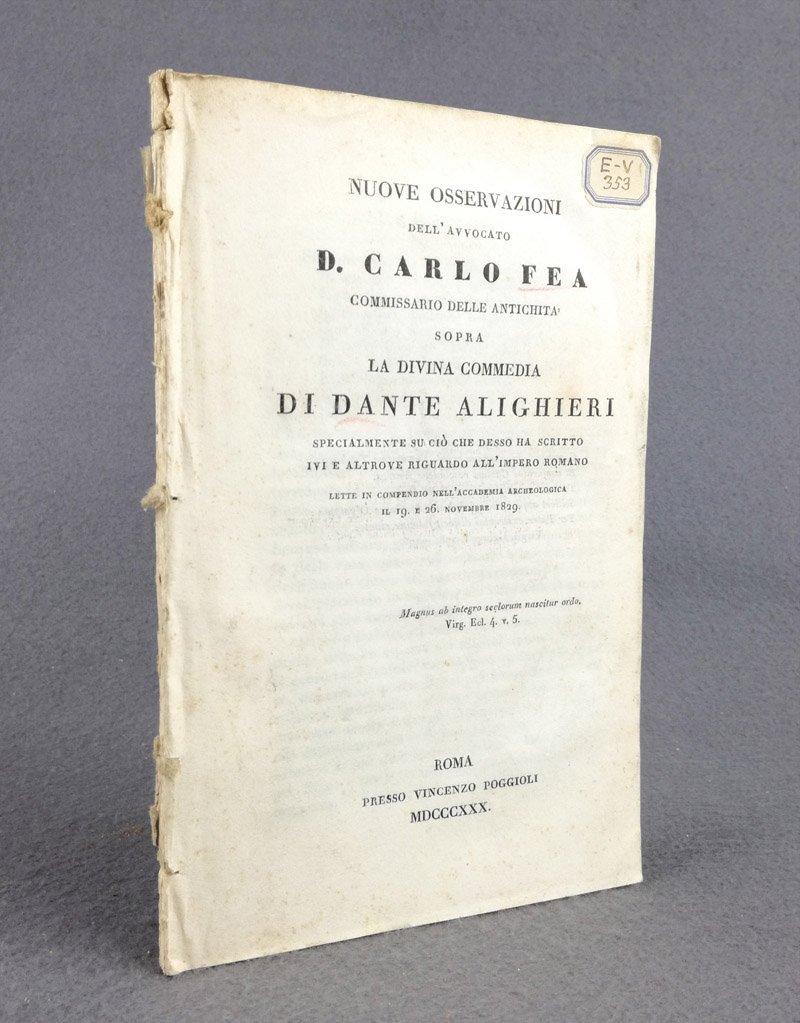 Nuove osservazioni [.] sopra la Divina Commedia di Dante Alighieri …