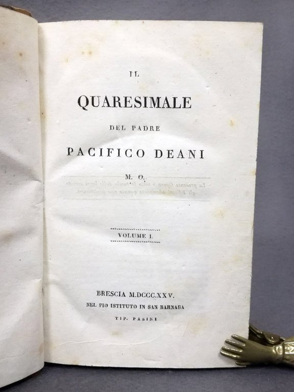 Opere del padre Pacifico Deani. Quaresimale