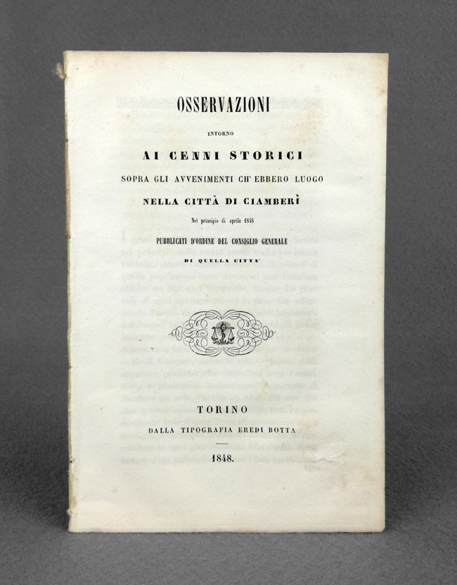 Osservazioni intorno ai cenni storici sopra gli avvenimenti ch'ebbero luogo …