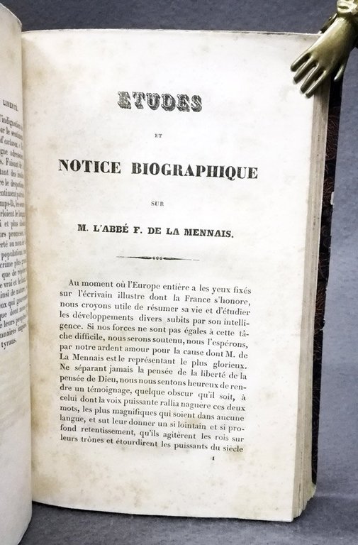 Paroles d'un croyant. [Unito con:] Etudes et notice biographique. [Unito …