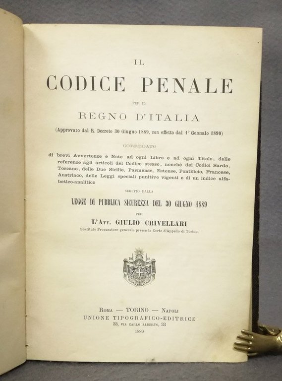 Relazione a S.M. il Re del ministro guardasigilli (Zanardelli) nell'udienza …