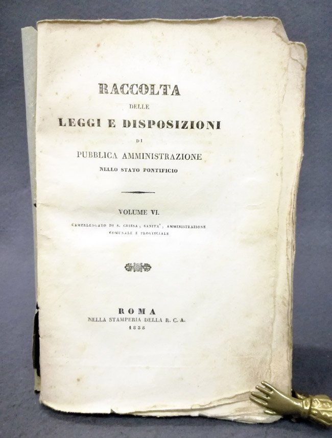 Riorganizzazione della legazione di Pesaro e Urbino. Disposizioni contro il …