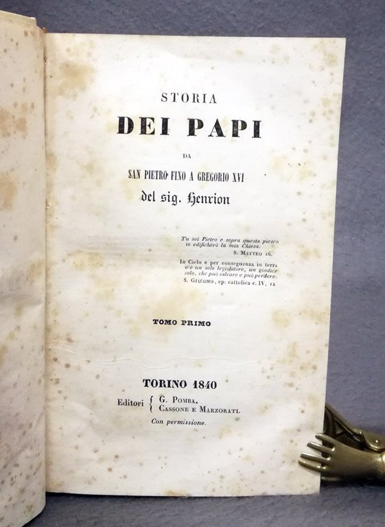 Storia dei papi da San Pietro fino a Gregorio XVI