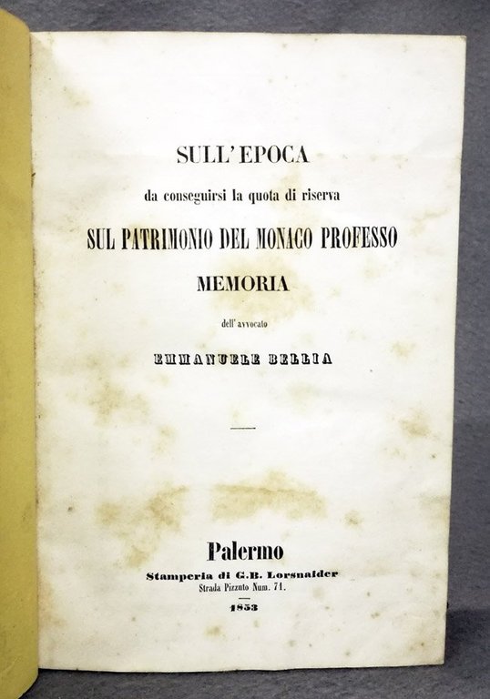 Sull'epoca da conseguirsi la quota di riserva sul patrimonio del …