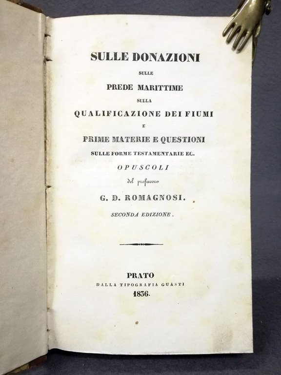 Sulle donazioni, sulle prede marittime, sulla qualificazione dei fiumi e …