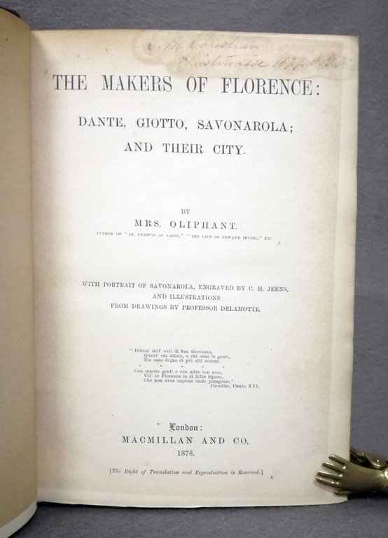 The makers of Florence. Dante, Giotto, Savonarola, and their city