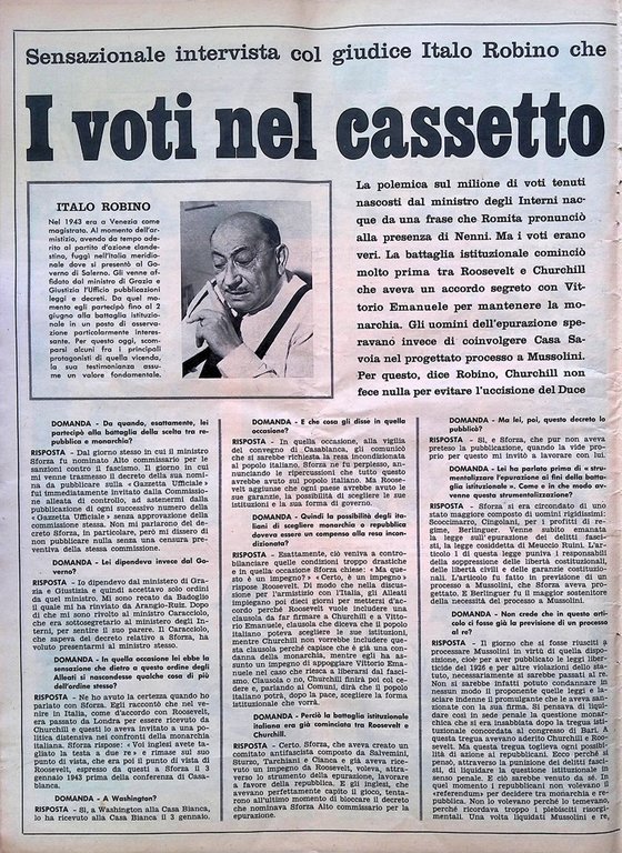 Articoli del 1966 La Notte della Repubblica Umberto II Voti …