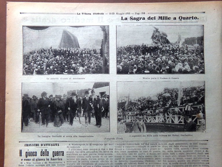 Articolo del 1915 WW1 La Sagra Italiana a Quarto dei …