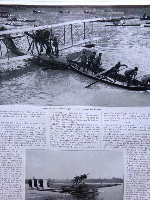 Articolo del 1925 Ali d'Italia sul Mondo De Pinedo Campanelli …