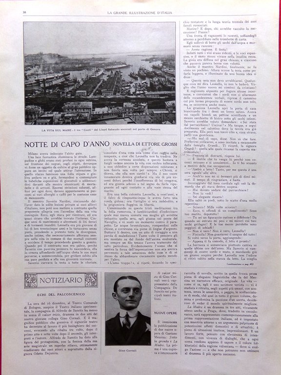 Articolo del 1925 I grandi successi Radiofonia Gino Cornali Tre …