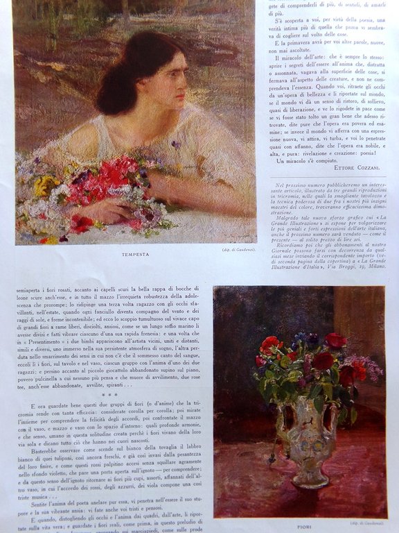 Articolo del 1925 L'arte Il preludio dei fiori di Ettore …