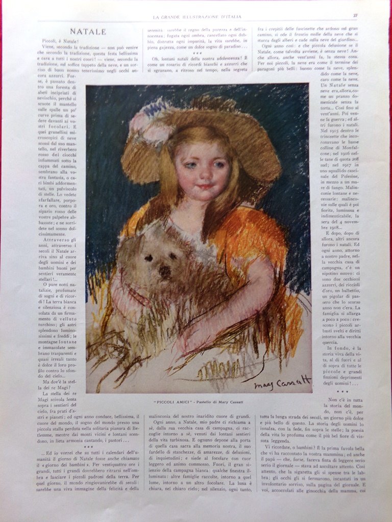 Articolo del 1925 Natale Piccoli Amici Mary Cassatt Bimbi Gino …