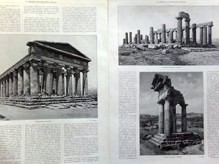 Articolo del 1925 Nell'Isola del Fuoco Rovine Agrigento Sicilia Templi …