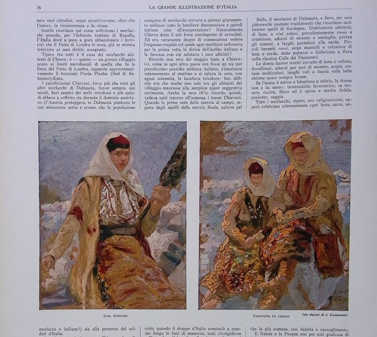 Articolo del 1926 Tipi e Costumi I Morlacchi Chievo Dalmazia …