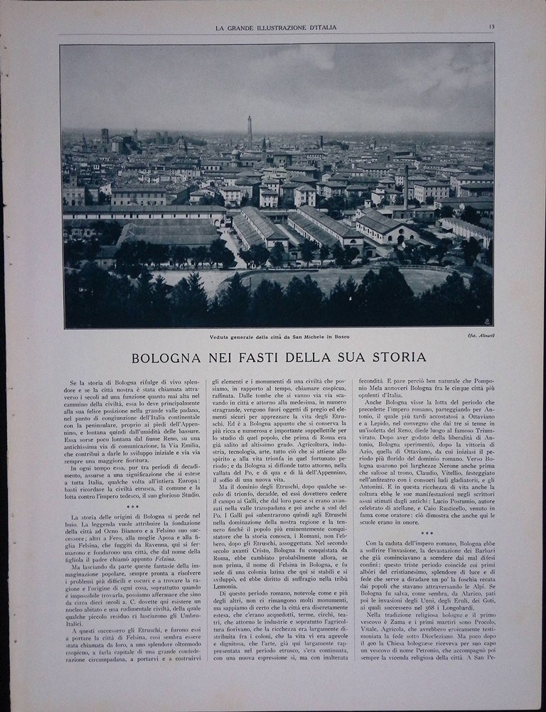 Articolo del 1927 Bologna nei fasti della sua Storia Accursio …