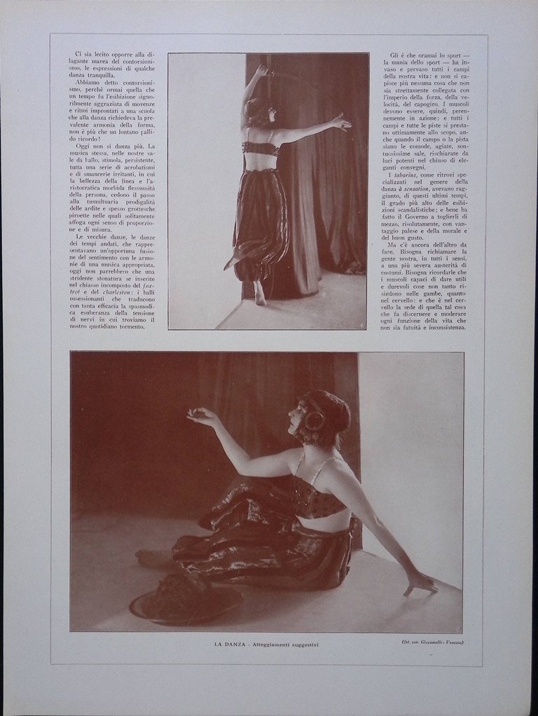 Articolo del 1927 Danza Atteggiamenti suggestivi Motivi Ritmi