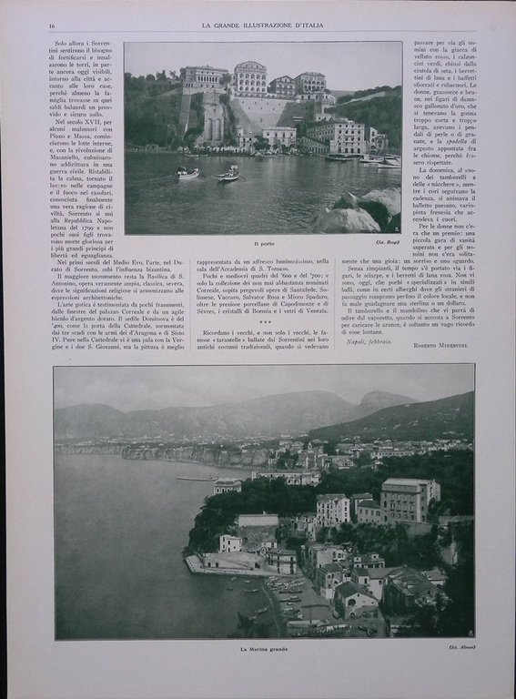 Articolo del 1927 Nella Terra delle Sirene Sorrento Marina Positano …