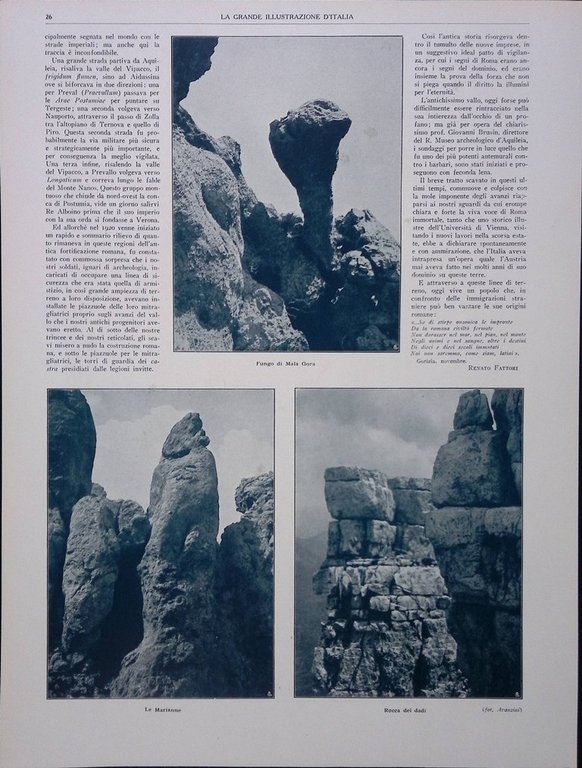Articolo del 1927 Nuova Italia Altipiano Ternova Mala Gora Fungo …