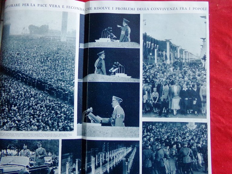 Articolo del 1937 Campo di Maggio Mussolini Hitler Solidarietà Spirituale …