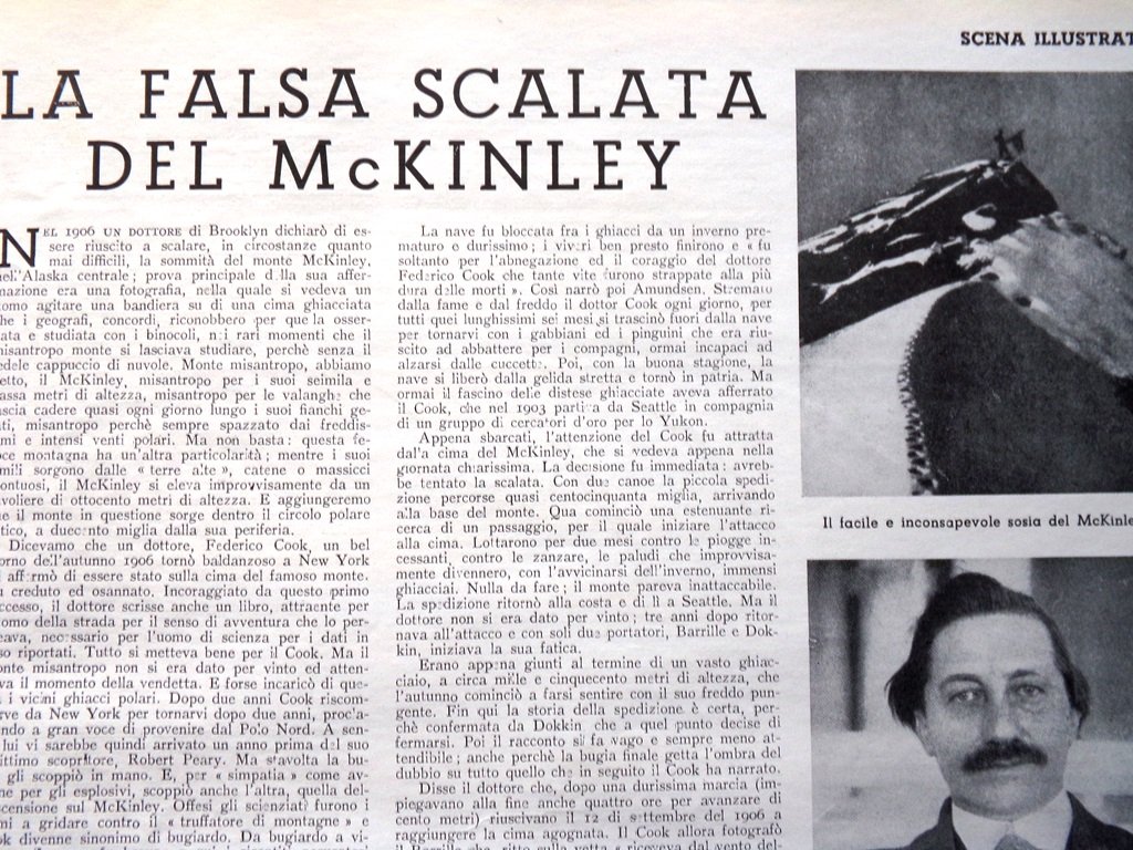 Articolo del 1950 La falsa scalata del McKinley di Axel …