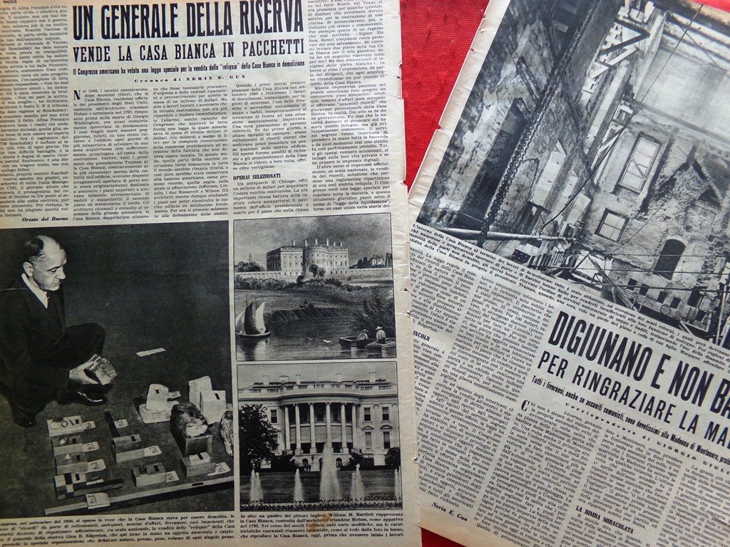 Articolo del 1952 Generale Riserva Casa Bianca Edgerton Ritorno di …